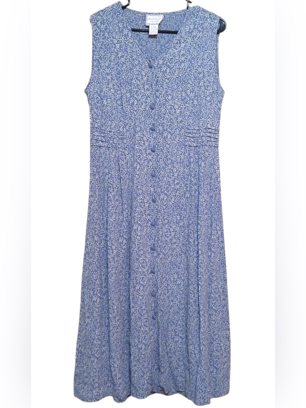 April Cornell Sleeveless Periwinkle Button-Front Floral maxi Dress